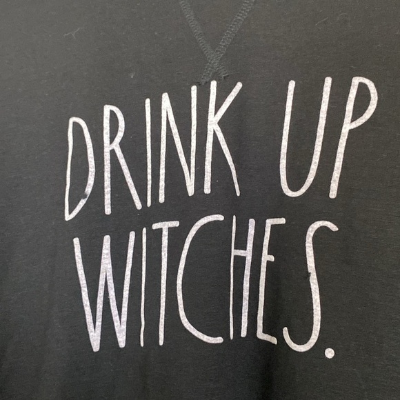 NWT Rae Dunn Black Brushed Sweatshirt "Drink Up Witches" & Matching Fuzzy Socks - Picture 5 of 9
